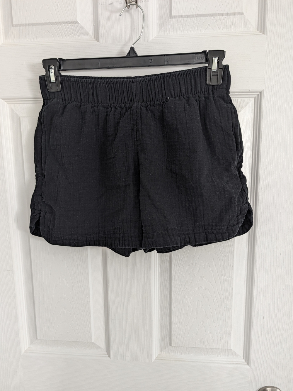 Casual Elastic Waist Black Women’s Shorts